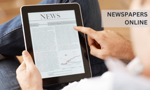 person reading news on a tablet