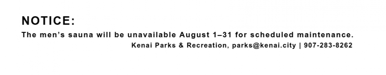 KRC Mens Sauna Notice