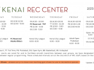 Next week at the Kenai Rec Center Next week at the Kenai Rec Center