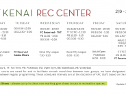 Next week at the Kenai Rec Center 