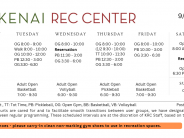 Next week at the Kenai Recreation Center 