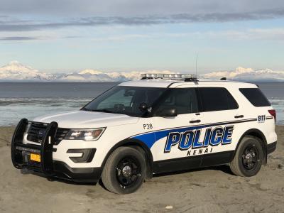 Kenai Police Car on the Beach