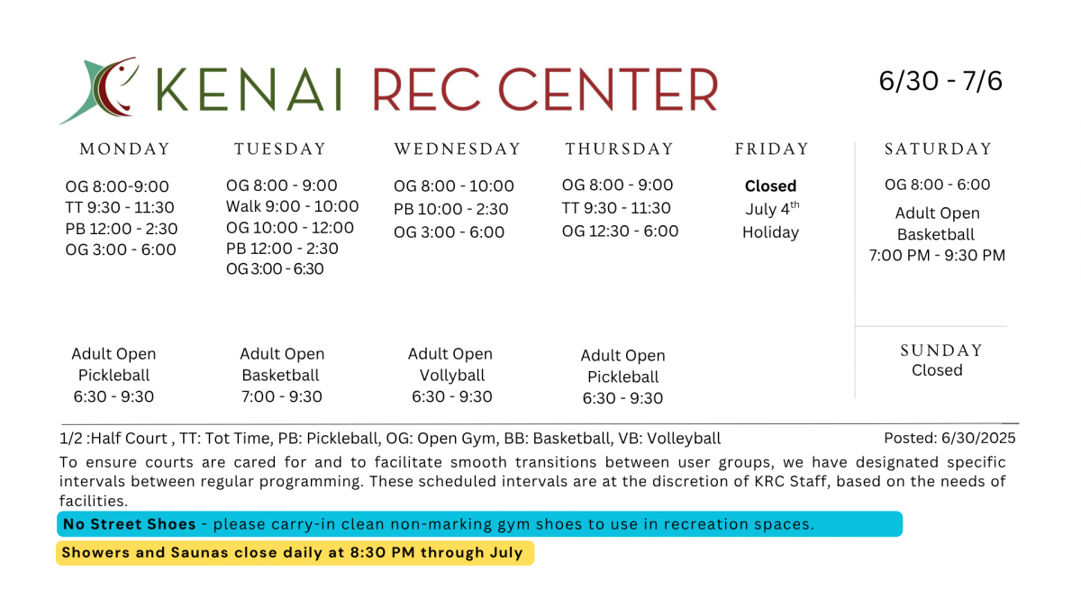 Kenai Recreation Center Hours Kenai Recreation Center Hours