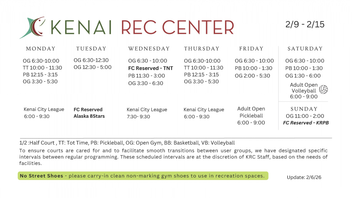 Kenai Recreation Center Gym Schedule 