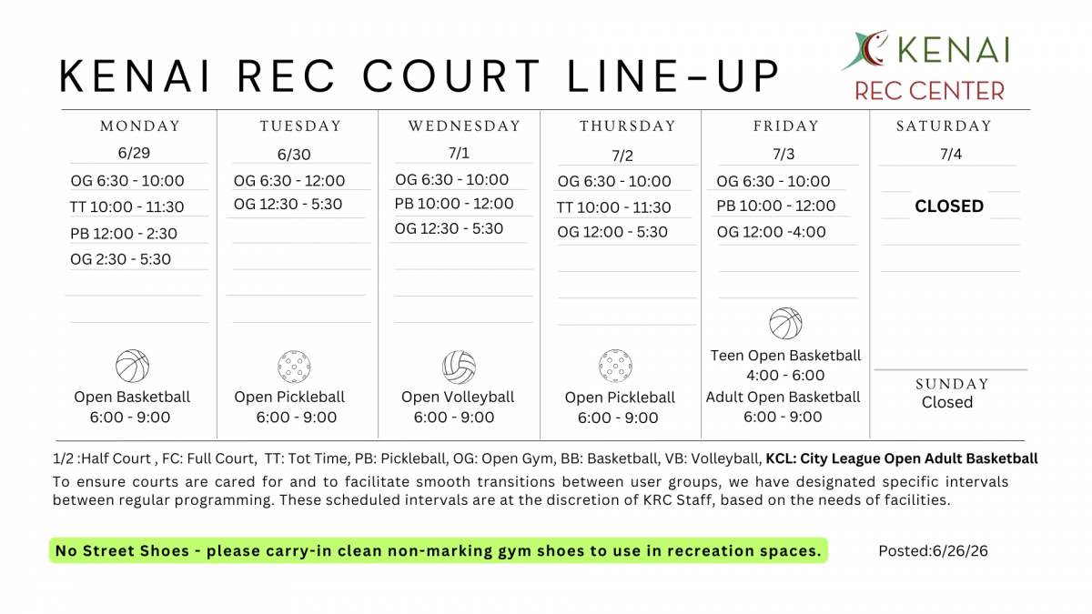 Kenai Rec Center Gym Schedule Kenai Rec Center Gym Schedule